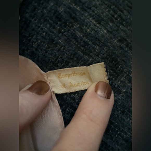 CARPETBAGS of AMERICA Vintage Purse Tan and Burgundy - Picture 9 of 9